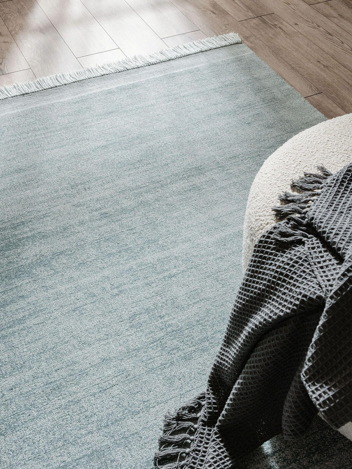 TEPPICH aus recyceltem Material Jade Türkis 120x170 cm - Türkis, Textil (120/170cm) - benuta Pure