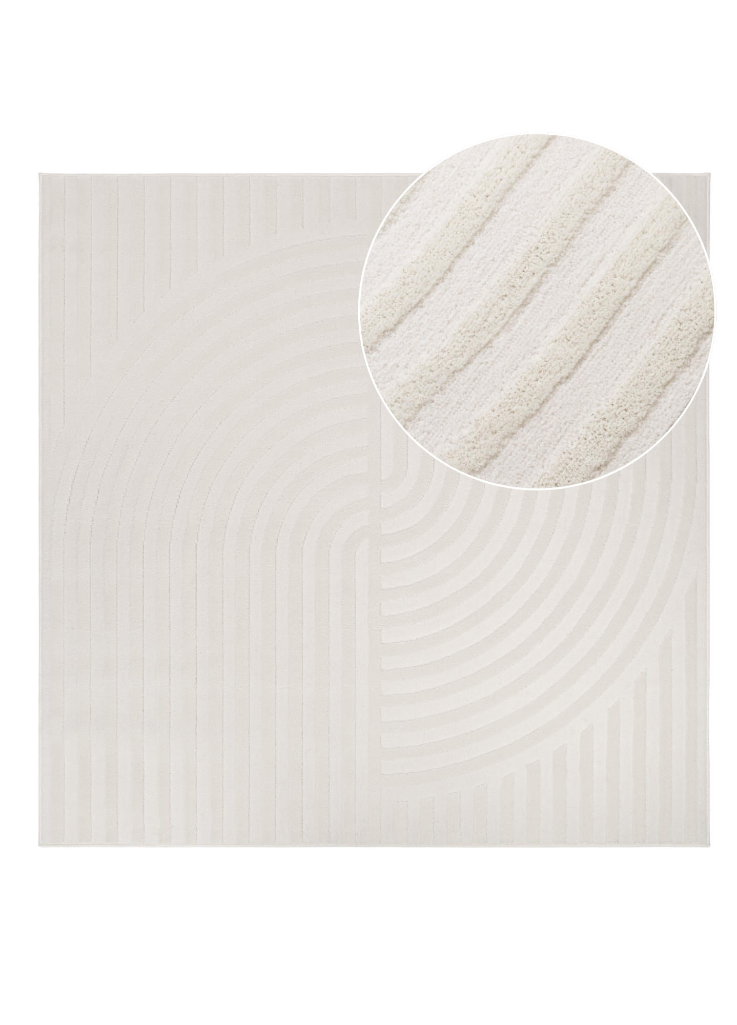 TEPPICH HYGGE Cremeweiß Quadrat 200/200 cm - Creme, Textil (200/200cm) - Tapiso