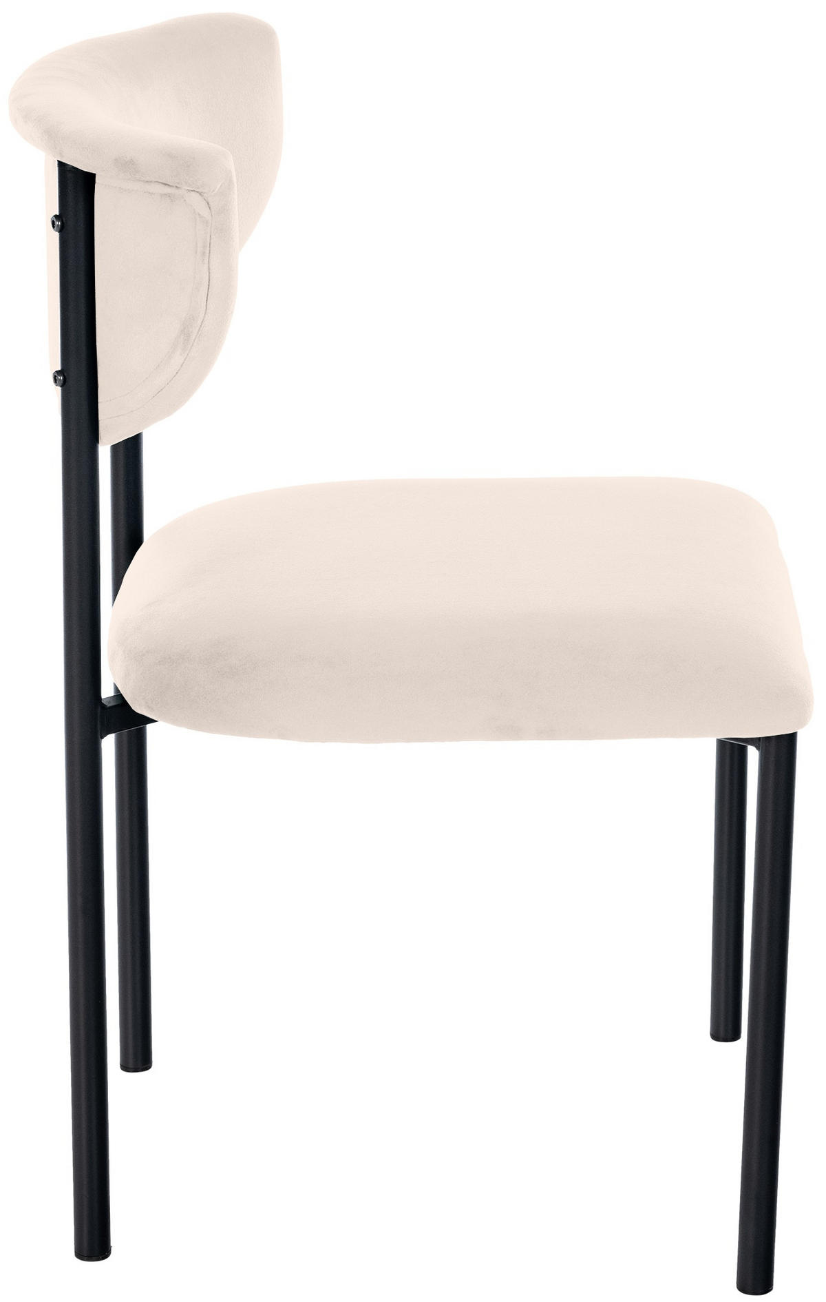 STUHL Samt Creme - Creme, Textil/Metall (52/78/53cm) - CLP
