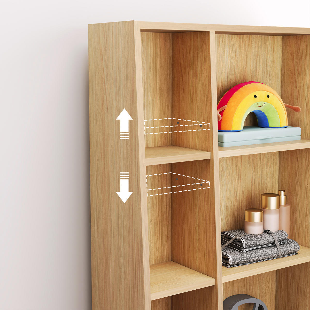 SCHUHSCHRANK Spiegel Holzoptik Hochschrank Stauraum - Naturfarben, Holzwerkstoff (60/165/28cm) - Urban Meuble