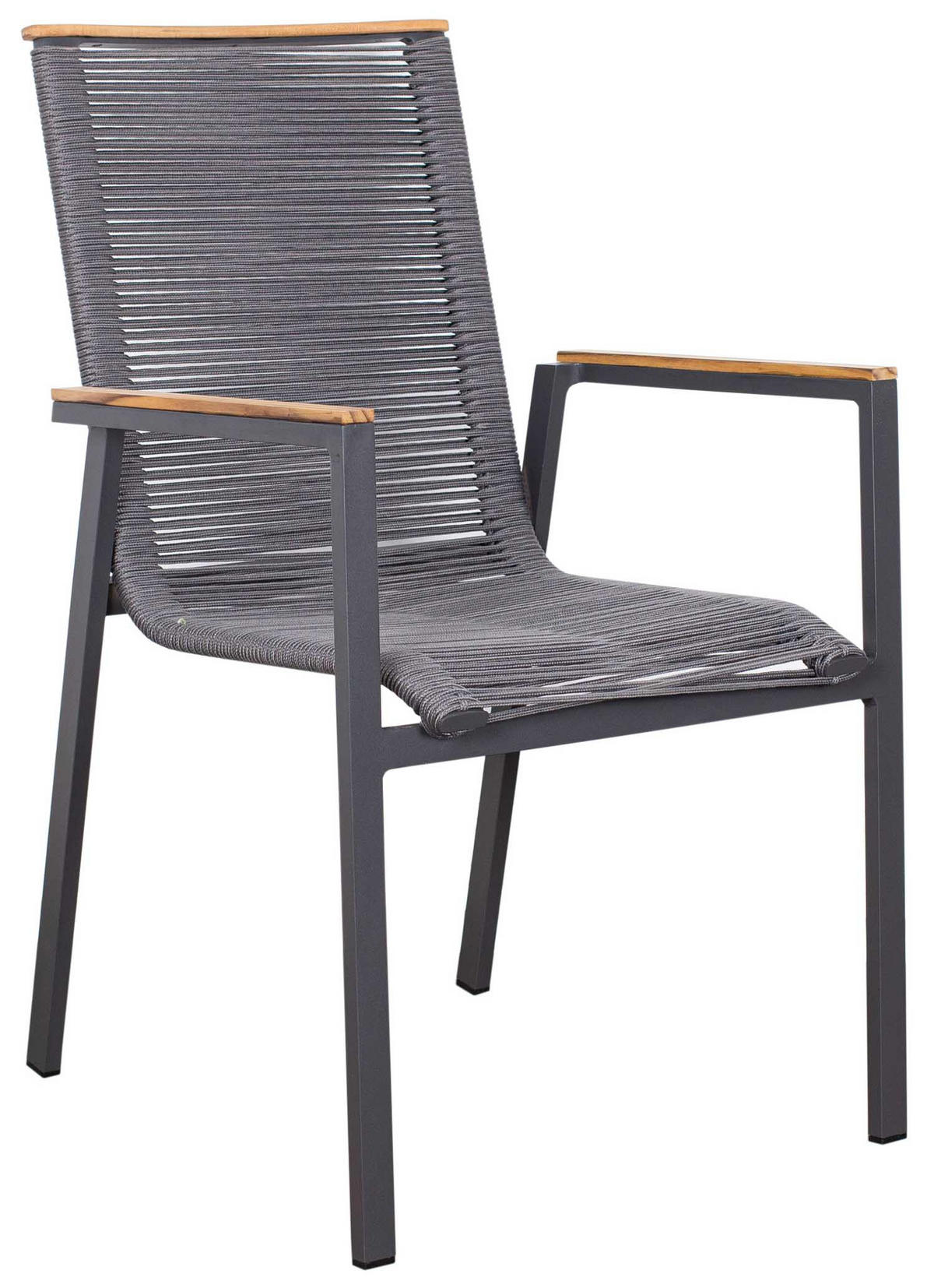 GARTENMÖBELSET Diningsessel Alicante mit Tisch Malaga 120 cm - Grau, Metall - Mr. Deko