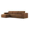 ECKSOFA Links Strukturstoff Stoff Orange - Beige/Terra cotta, Kunststoff/Textil (167/314cm) - Makamii