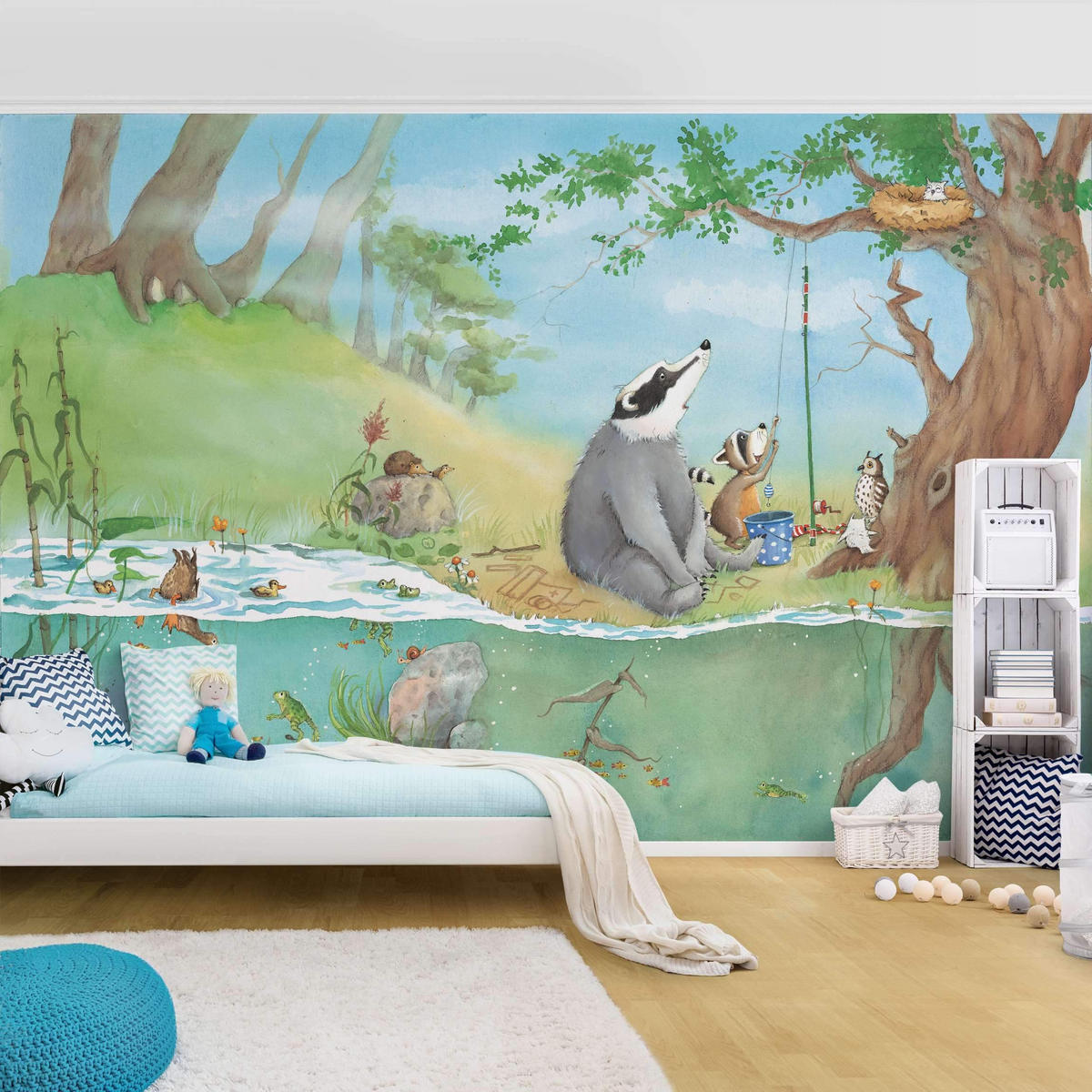 FOTOTAPETE Wassili Waschbär - Ein Fahrstuhl für Elsa 432/290 cm - Rosa, Papier (432/290cm) - Bilderwelten