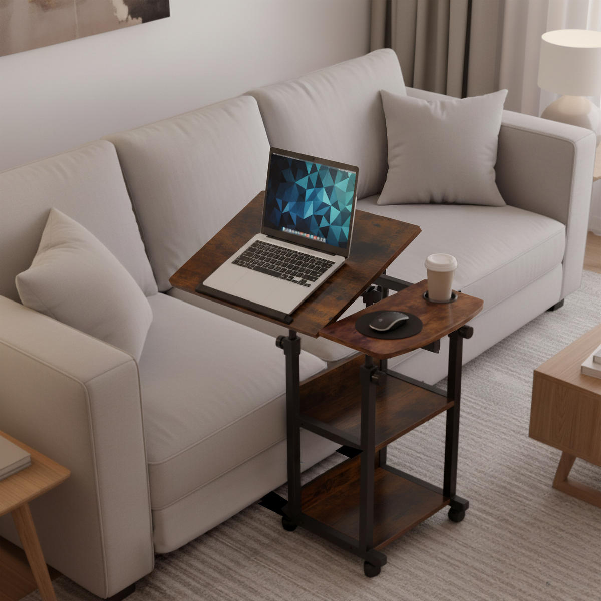 LAPTOPTISCH - Multicolor, Holzwerkstoff/Metall (40/80/90cm) - Relaxdays