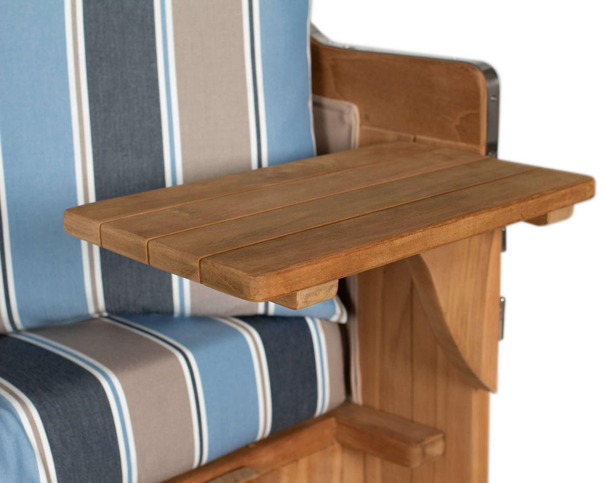 STRANDKORB XXL Düne Grande Teak Banana - Blaugrau/Braun, Metall (142/170/95cm) - Mr. Deko