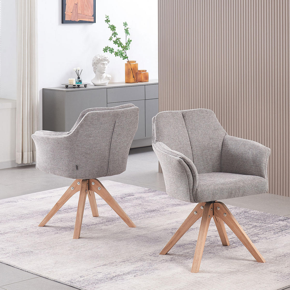 ARMLEHNSTUHL DAISY Grau - Grau, Holz/Textil (63/83/64cm) - B&D Home