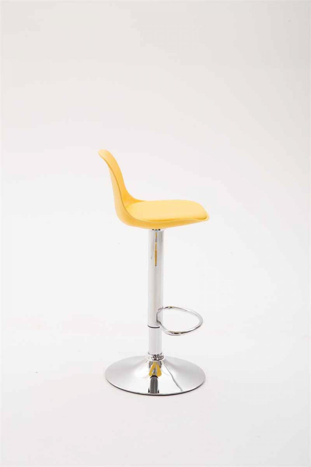 BARHOCKER Kunststoff gelb - Chromfarben/Gelb, Kunststoff/Metall (39/82/43cm) - CLP