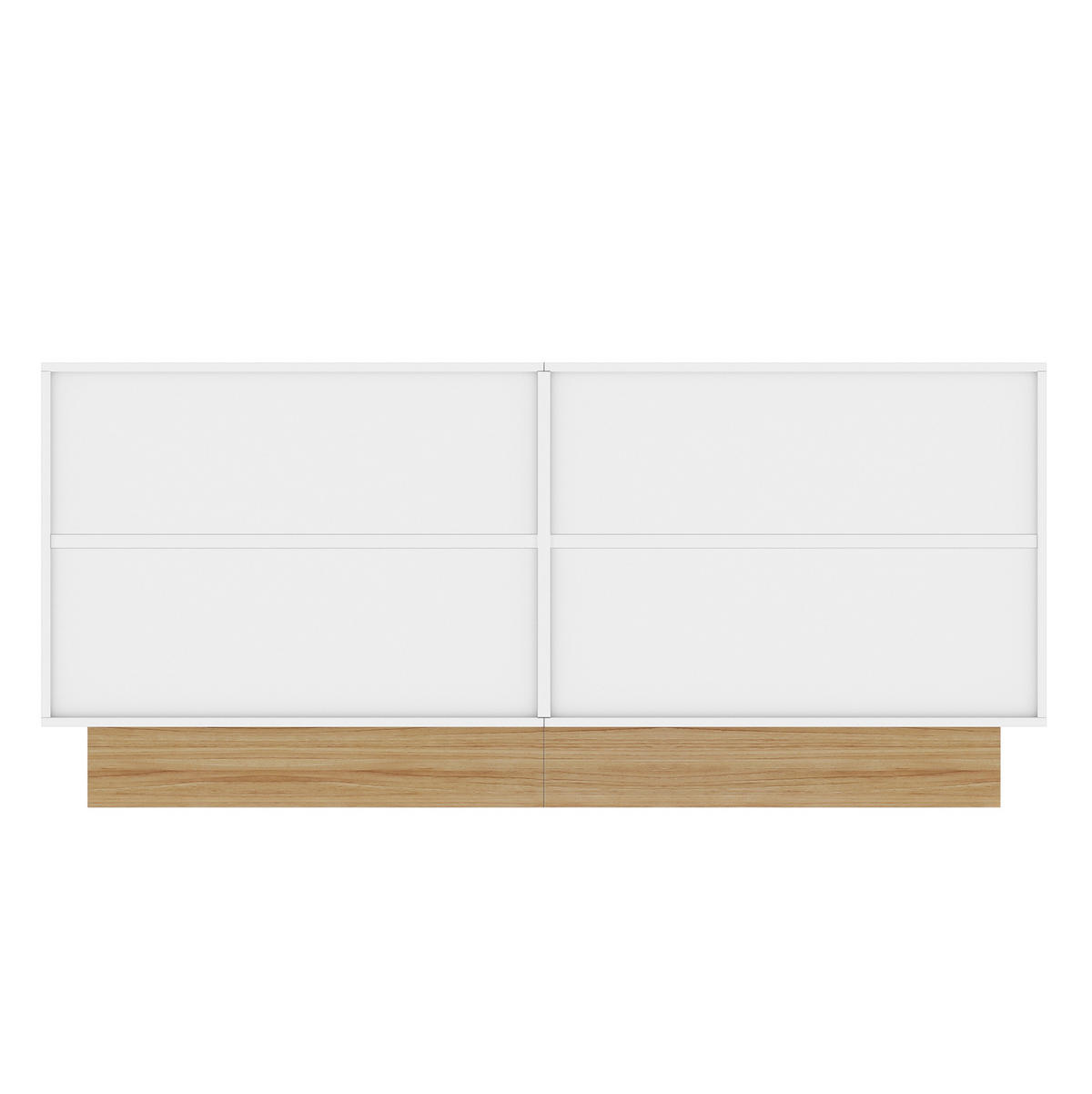 KOMMODE 160/75/38 cm Weiß aus Spanplatte mit 4 Türen - Weiß, Holzwerkstoff (38/75/160cm) - OKMYHOME