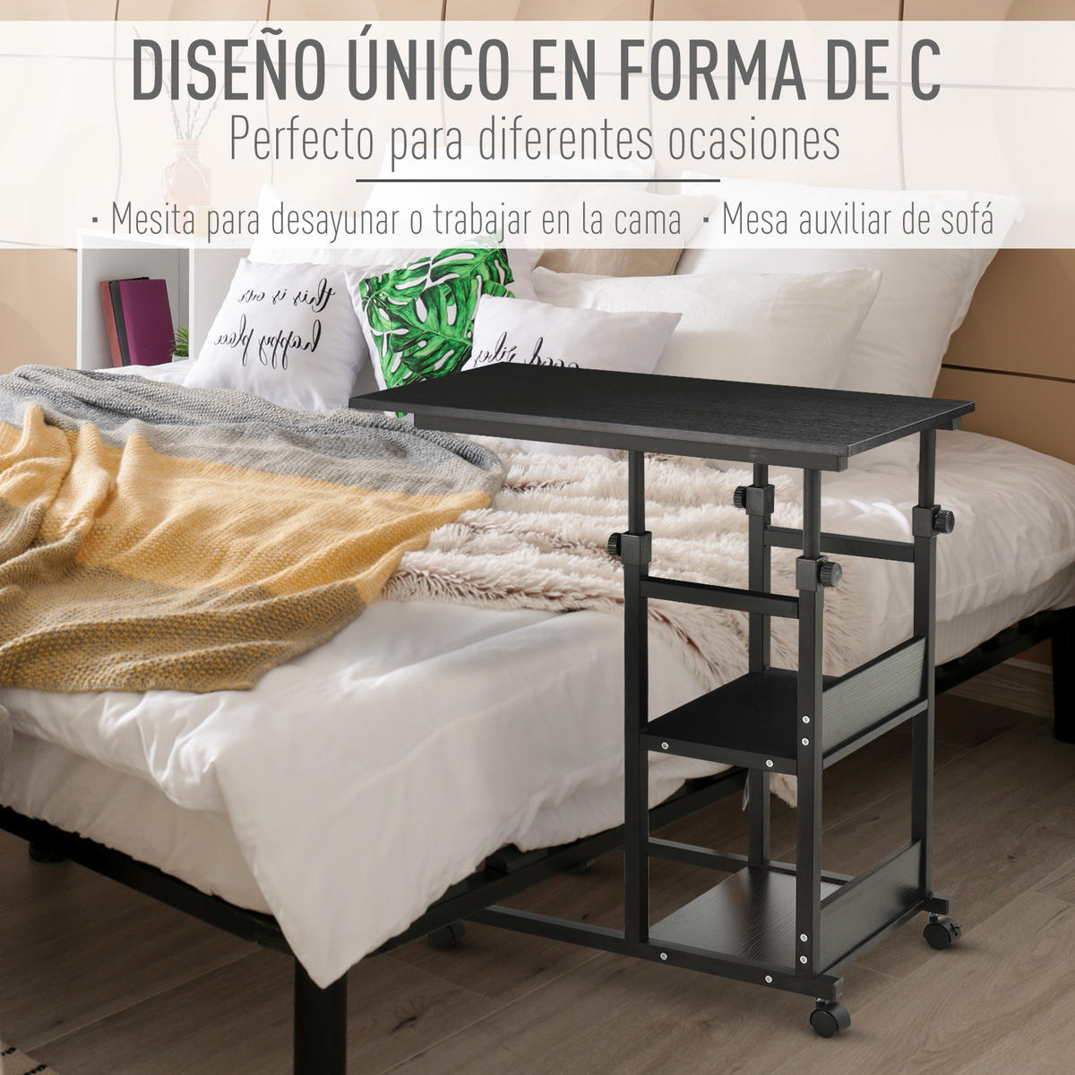 BÜROTISCH Schwarz 1 Stück - Schwarz, Holzwerkstoff (40/82/80cm) - GiPP