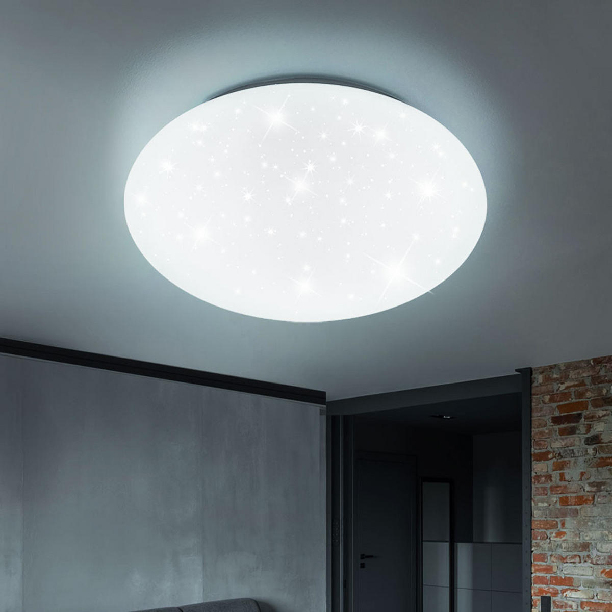 LED DECKENLEUCHTE Metall Weiß Sparkle Dekor - Weiß, Metall (38/38/10.5cm)