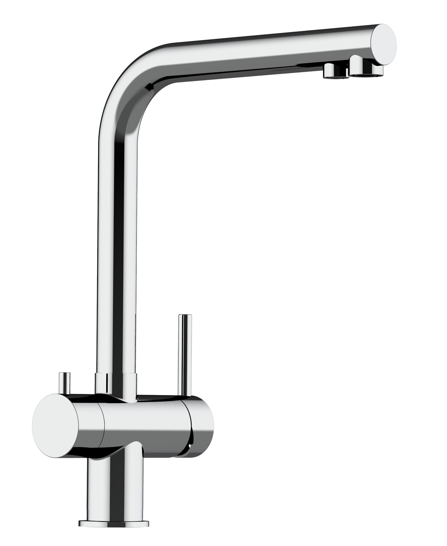 KÜCHENARMATUR, Edelstahl Massiv, Hochglanz, 360° schwenkbar - Edelstahlfarben, Metall (23/35/23cm) - VIZIO