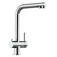 KÜCHENARMATUR, Edelstahl Massiv, Hochglanz, 360° schwenkbar - Edelstahlfarben, Metall (23/35/23cm) - VIZIO