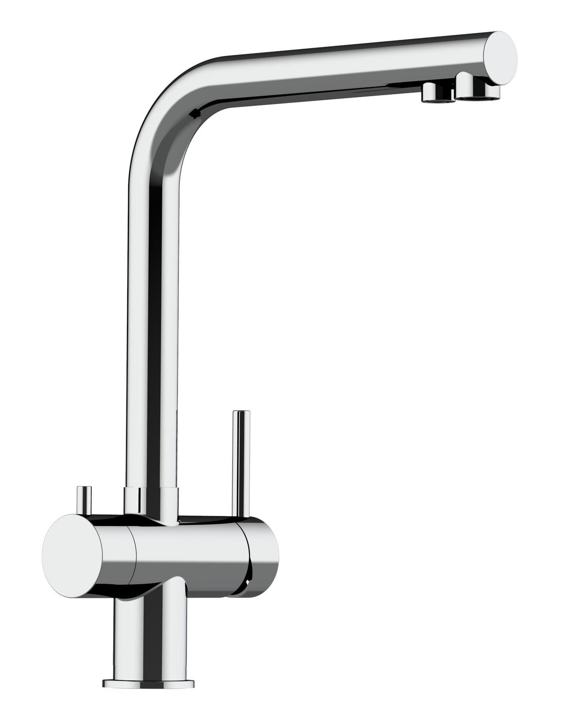 KÜCHENARMATUR, Edelstahl Massiv, Hochglanz, 360° schwenkbar - Edelstahlfarben, Metall (23/35/23cm) - VIZIO