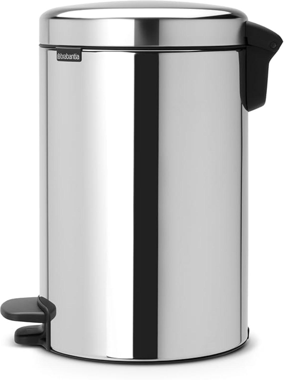 MÜLLEIMER klassisch Mit Soft Verschluss 12 Liter 41,1 x 25,1 x 33,8 cm Metall Edelstahl - Grau, Metall (25.1/41.1/33.8cm) - PROREGAL