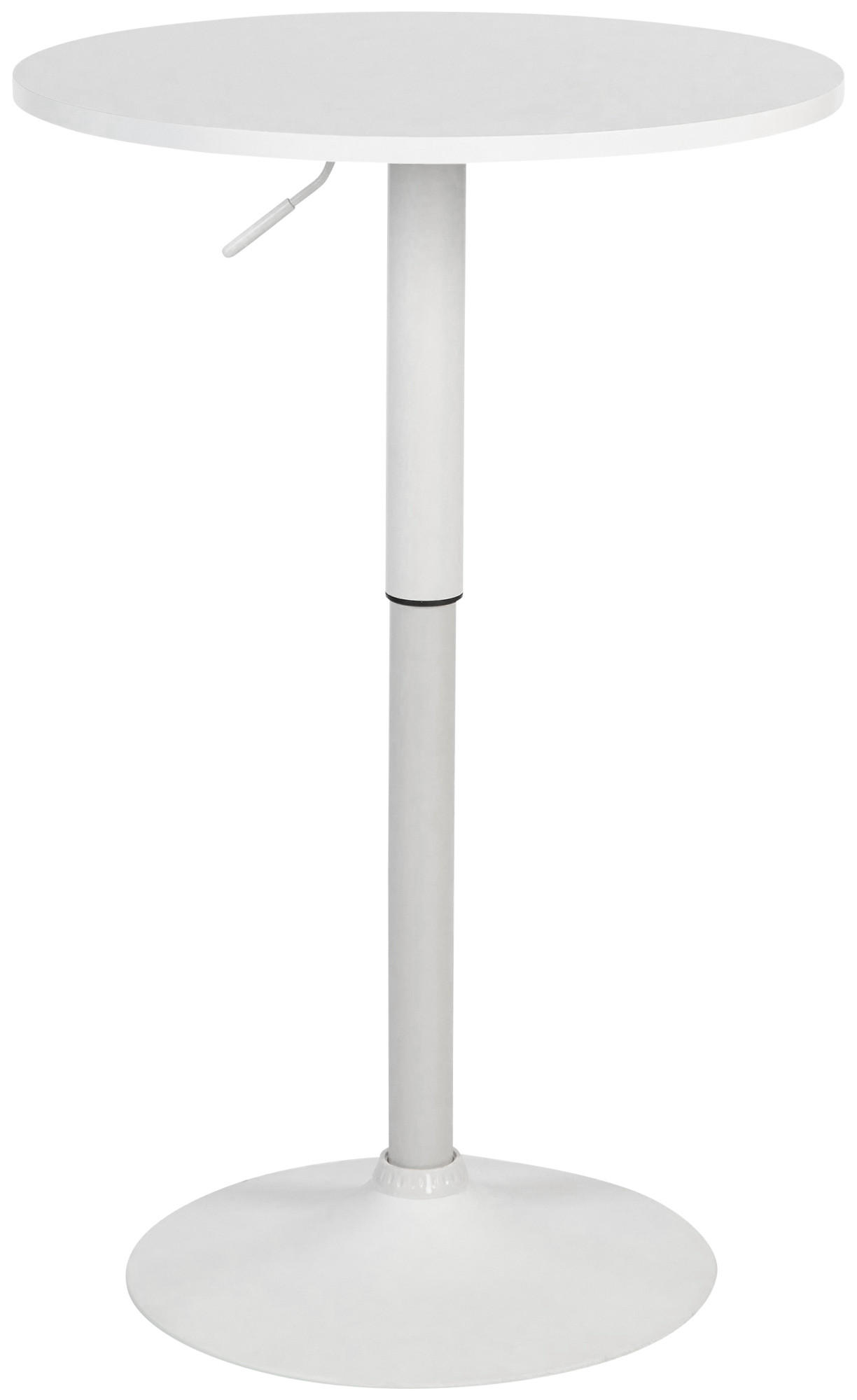 2IN1 Stehtisch Höhenverstellbar Ø 60cm CHERI - 106cm Hoch, Metall Gestell | Weiß-Weiß - Weiß, Metall (60/60/106cm) - DELUKE