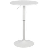 2IN1 Stehtisch Höhenverstellbar Ø 60cm CHERI - 106cm Hoch, Metall Gestell | Weiß-Weiß - Weiß, Metall (60/60/106cm) - DELUKE