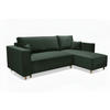 ECKSOFA RIO mit Schlaffunktion und Bettkasten, Farbe: Grün, Velourstoff, Ottomane Universal - Grün, Textil (249/142cm) - Marpur