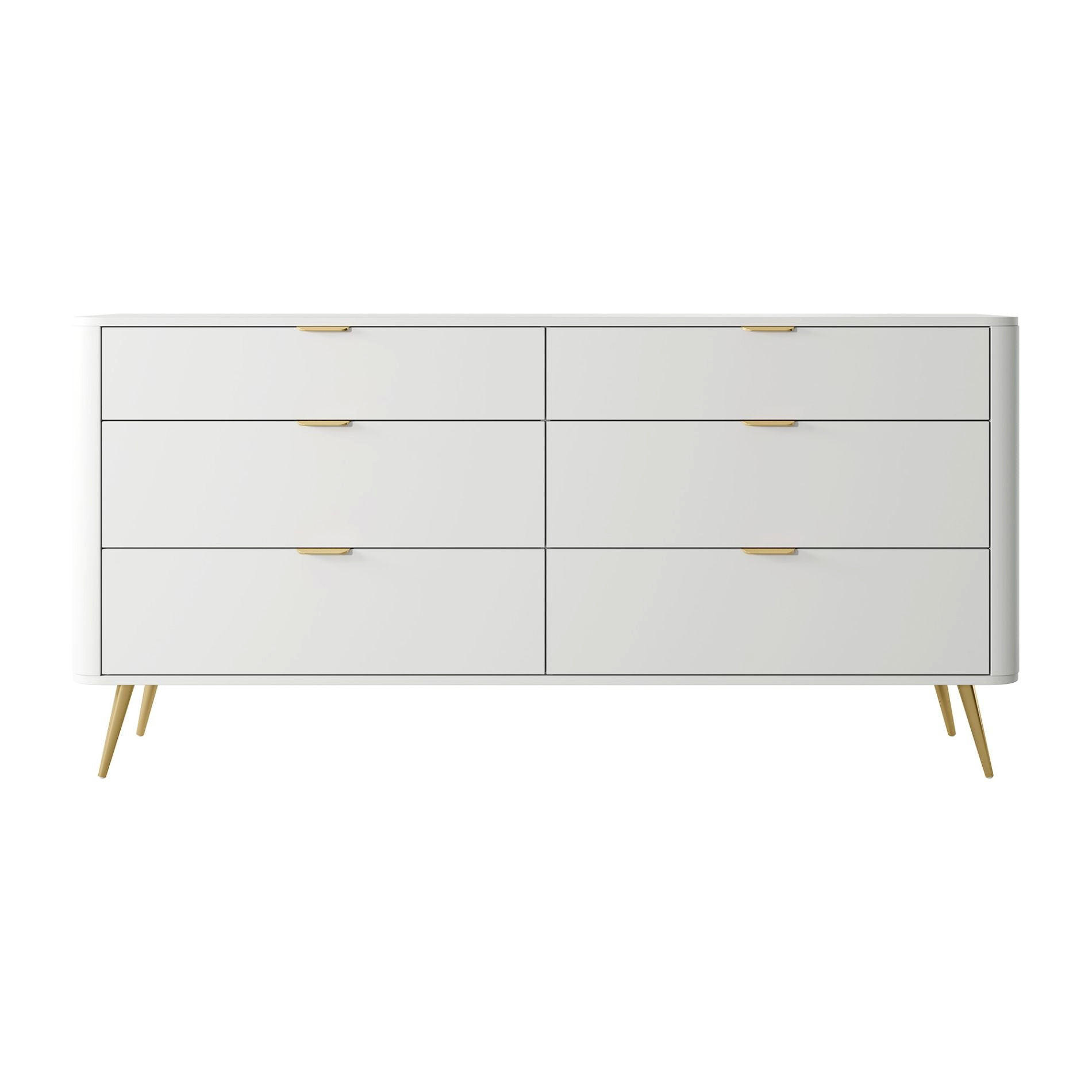 KOMODA Oval biela 172 cm - biela/zlatá, kov/kompozitné drevo (171.7/83.6/38cm) - Selsey
