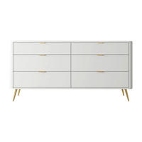 KOMODA Oval bílá 172 cm - bílá/zlatá, kov/kompozitní dřevo (171.7/83.6/38cm) - Selsey