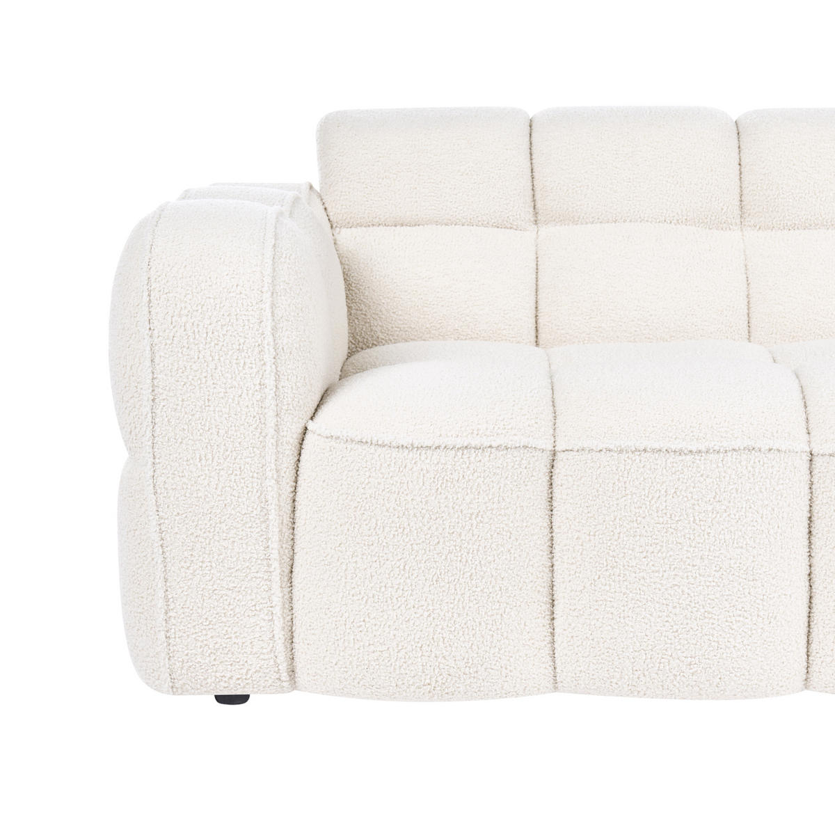 2-SITZER-SOFA Bouclé Cremeweiß Utana - Creme, Textil (175/75/88cm) - Beliani