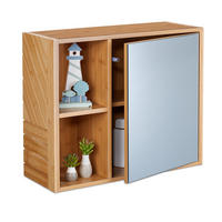 SPIEGELSCHRANK - Hellbraun, Glas/Holz (54.5/45/20cm) - Relaxdays