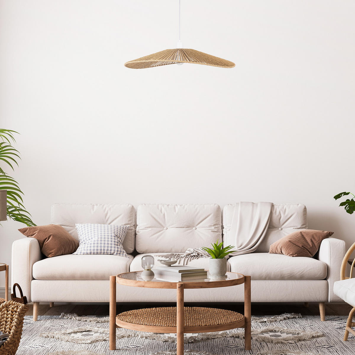 PENDELLEUCHTE Hugo - Weiß, Metall (63/63/15cm) - Paco Home