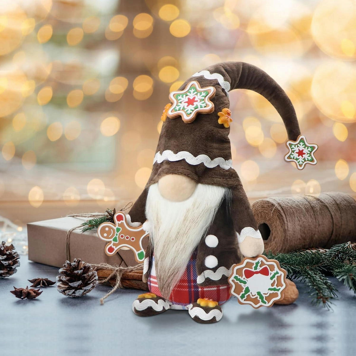 WEIHNACHTSWICHTEL Figur 43 cm Braun - Multicolor, Textil (15.8/8.9/43.2cm)