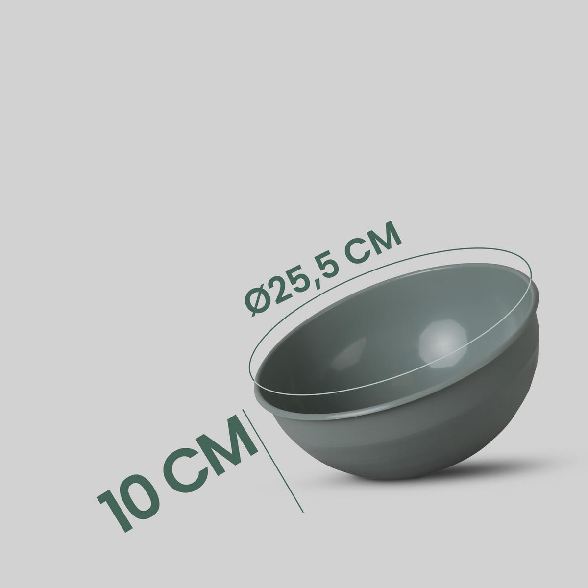 SCHÜSSEL Kunststoff Ø25,5 cm Grün 2er-Pack - Grün, Kunststoff (25/25/10cm)