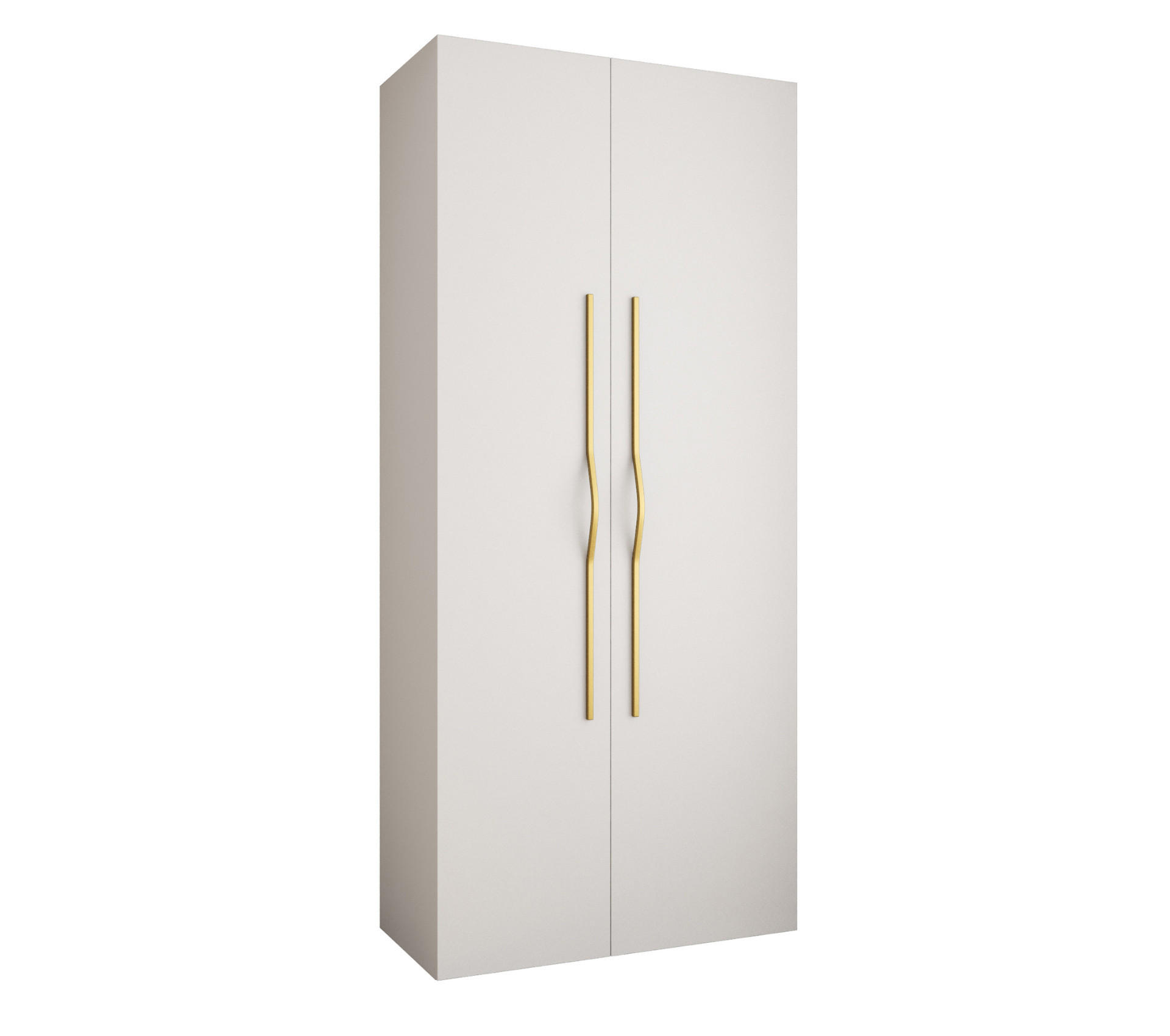 Abiks Möbel Drehtürenschrank Weiß, Gold 110x245.5x50 cm