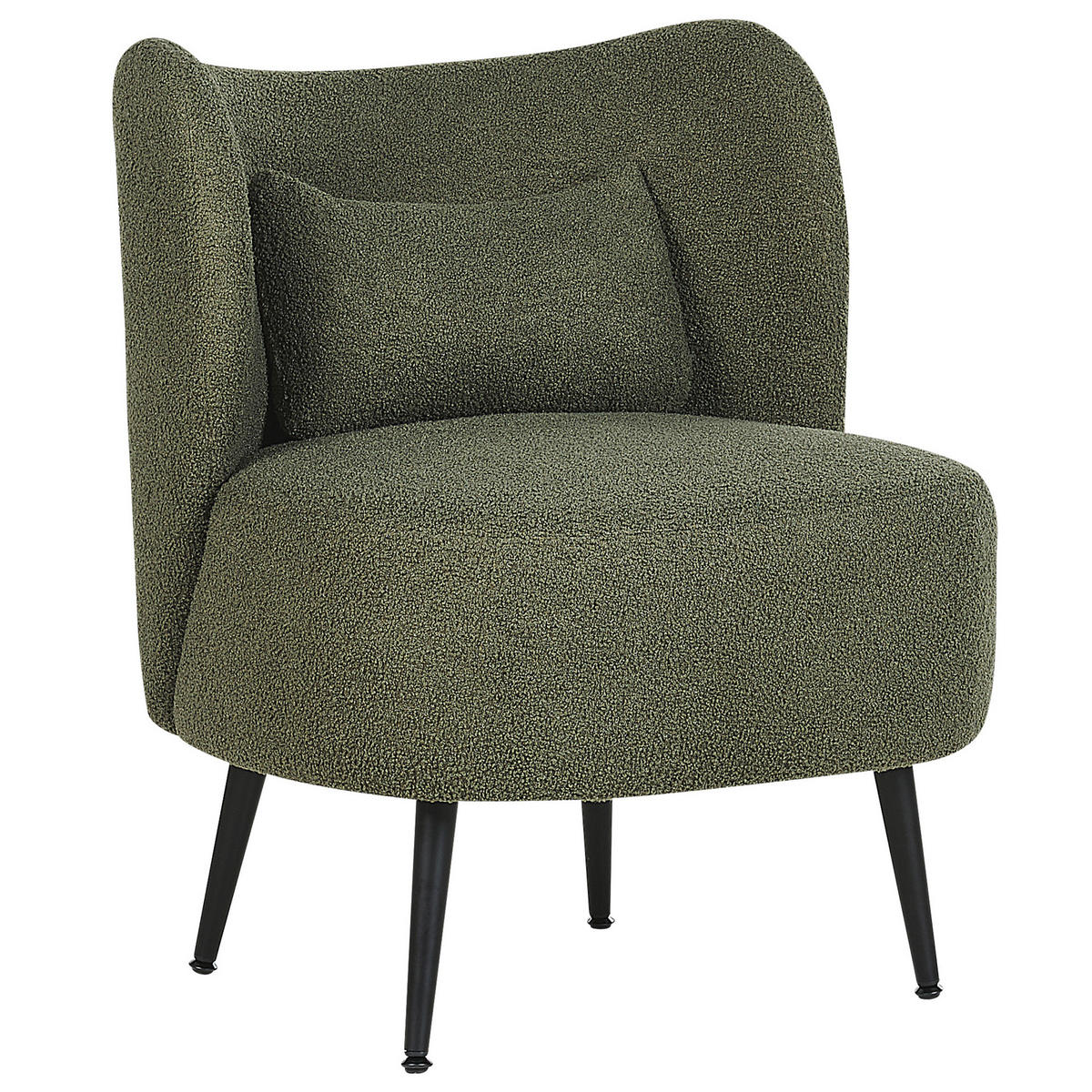 SESSEL BOUCLE Grün Otsby - Grün, Holz/Textil (60/76/55cm) - Beliani