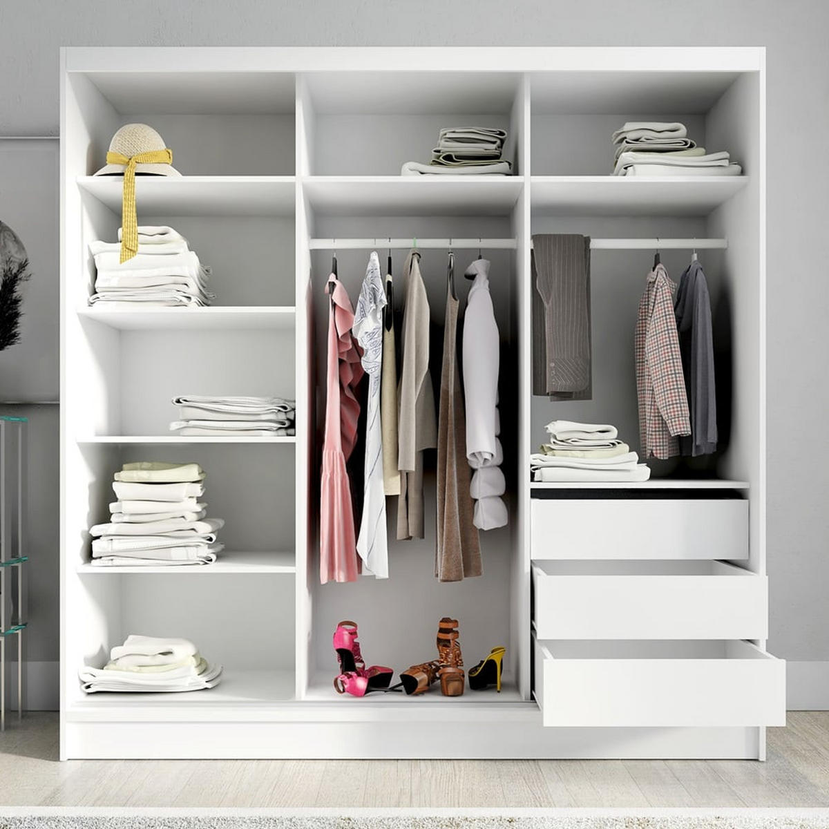 SCHWEBETÜRENSCHRANK 200 cm AURELIA 2 Farbe: Graphit - Graphitfarben, Holzwerkstoff (200/215/60cm) - A&J MöbelLand