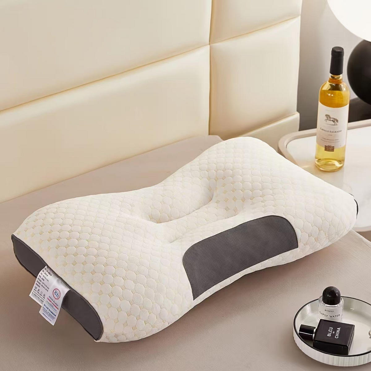 KOPFKISSEN Memoryschaum orthopädisch-48*74*8-weiß - Weiß, Textil (48/74cm)
