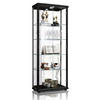 GLASVITRINE 33/67/176 cm mit Spiegel, LED, Schloss & 4 höhenverstellbaren Glasböden - Transparent/Silberfarben, Glas/Holzwerkstoff (67/176/33cm) - K-Möbel
