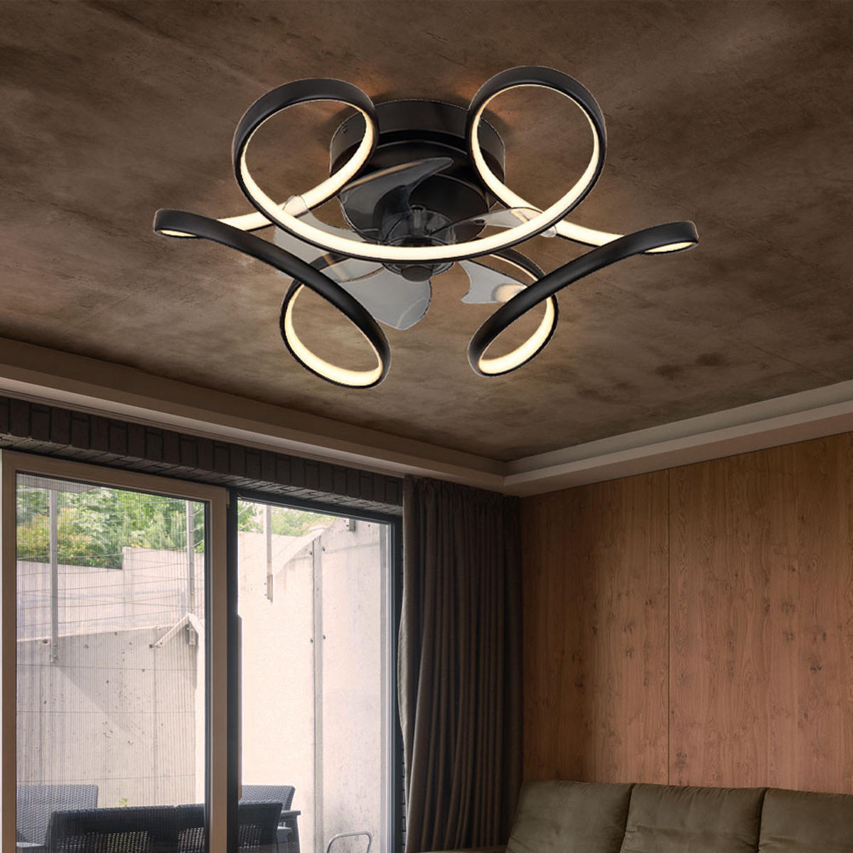 LED DECKENLEUCHTE Metall Schwarz - Schwarz, Metall (56/56/21cm) - Globo Lighting