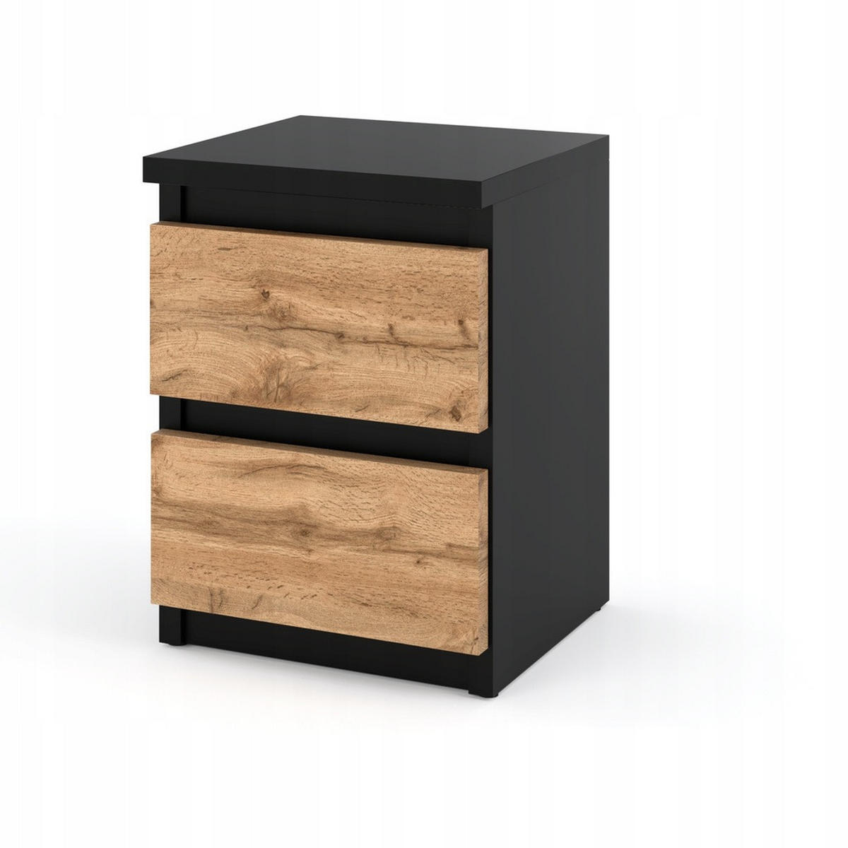 NACHTTISCH – SCHWARZ/EICHE WOTAN - Eiche Wotan/Schwarz, Holz (30/40/30cm) - Stiv Meble