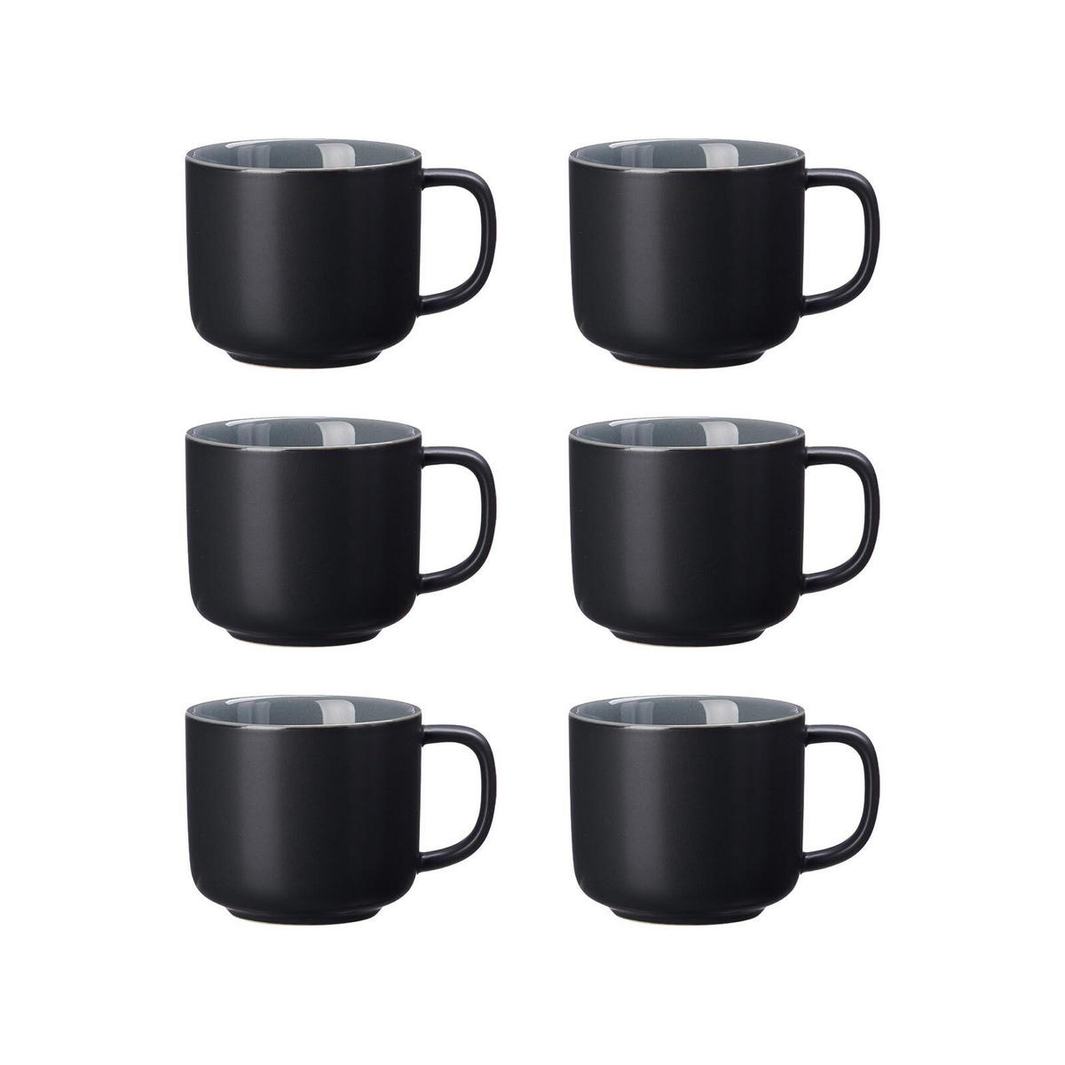 KAFFEETASSEN Jasper Schwarz 240 ml 6er Set - Schwarz, Keramik (0.24L) - Ritzenhoff Breker