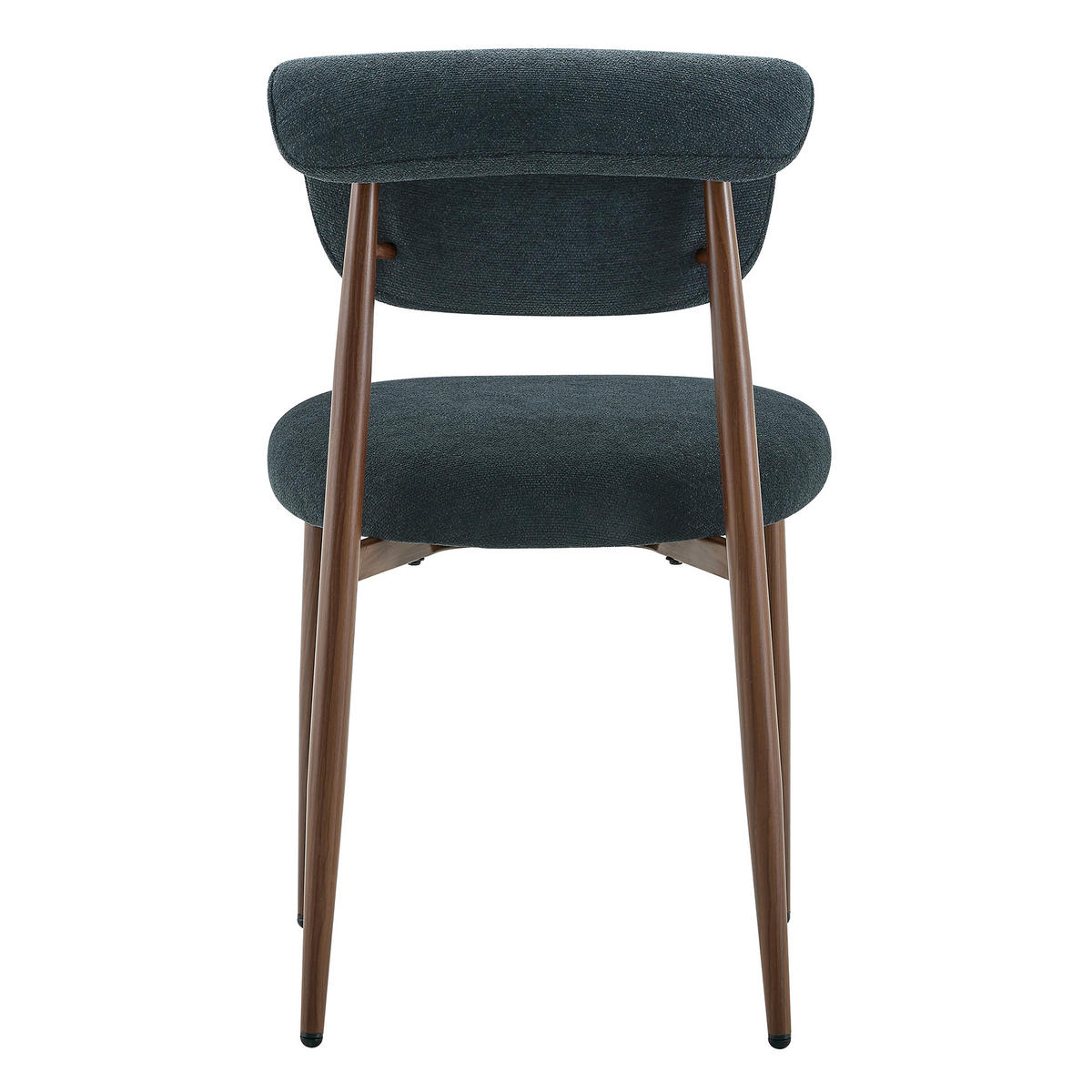 ESSZIMMERSTUHL 2ER-SET aus Leinenstoff in Schwarz, ohne Armlehnen mit gebogener Rückenlehne - Schwarz, Textil (48/83/58.5cm) - Urban Meuble