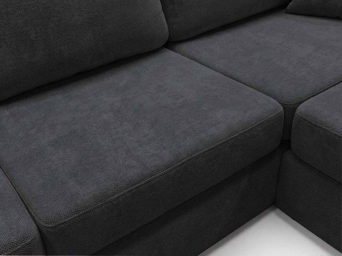 ECKSOFA Nesto Schwarz Rechts - Schwarz, Holz/Textil (165/260cm) - Graingold