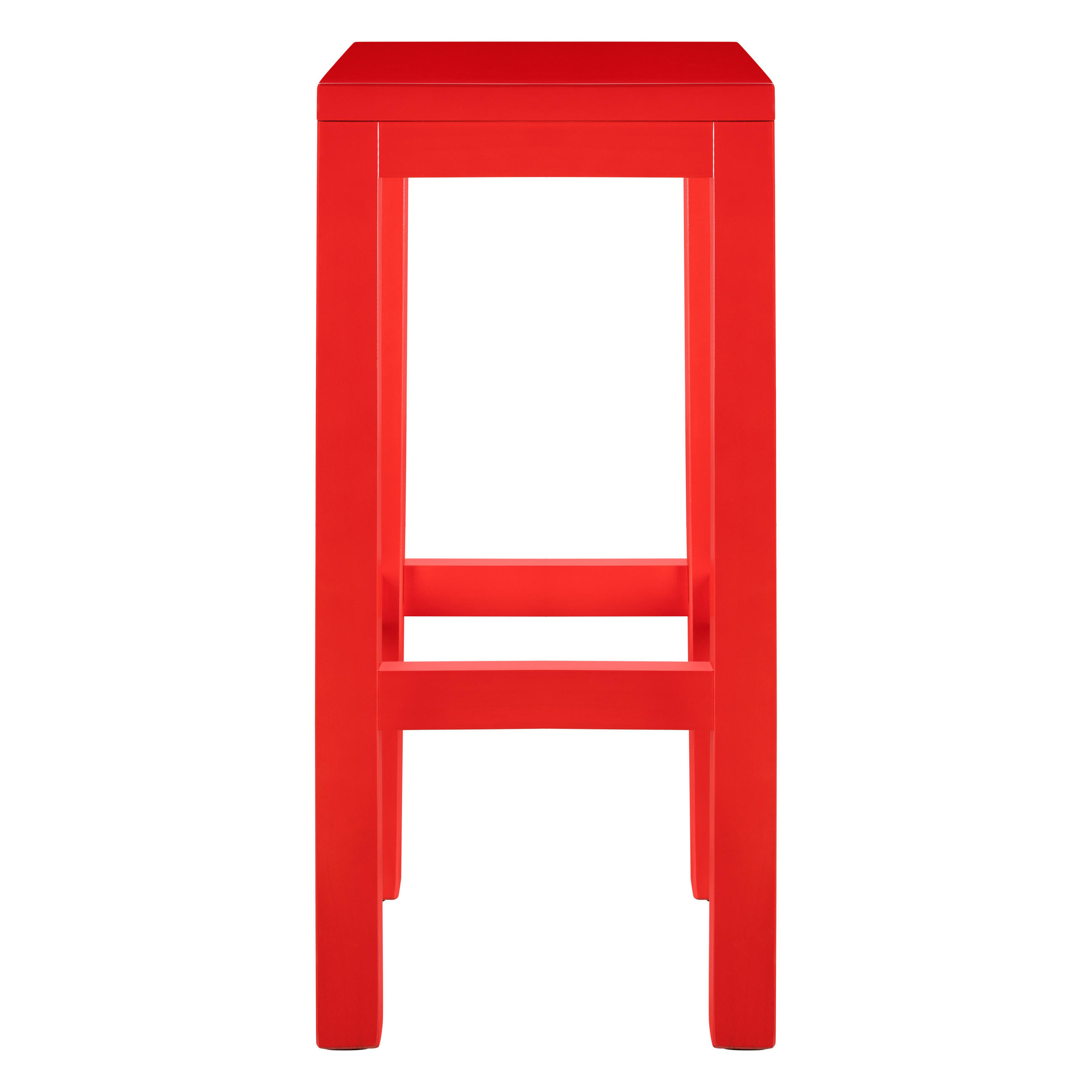 HOCKER aus massiver Kiefer, 75 cm hoch, flammenrot lackiert AXEL - Rot, Holz (33/75/33cm) - RNT By Really Nice Things