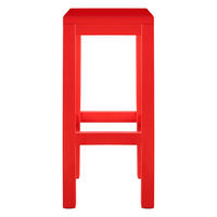 HOCKER aus massiver Kiefer, 75 cm hoch, flammenrot lackiert AXEL - Rot, Holz (33/75/33cm) - RNT By Really Nice Things