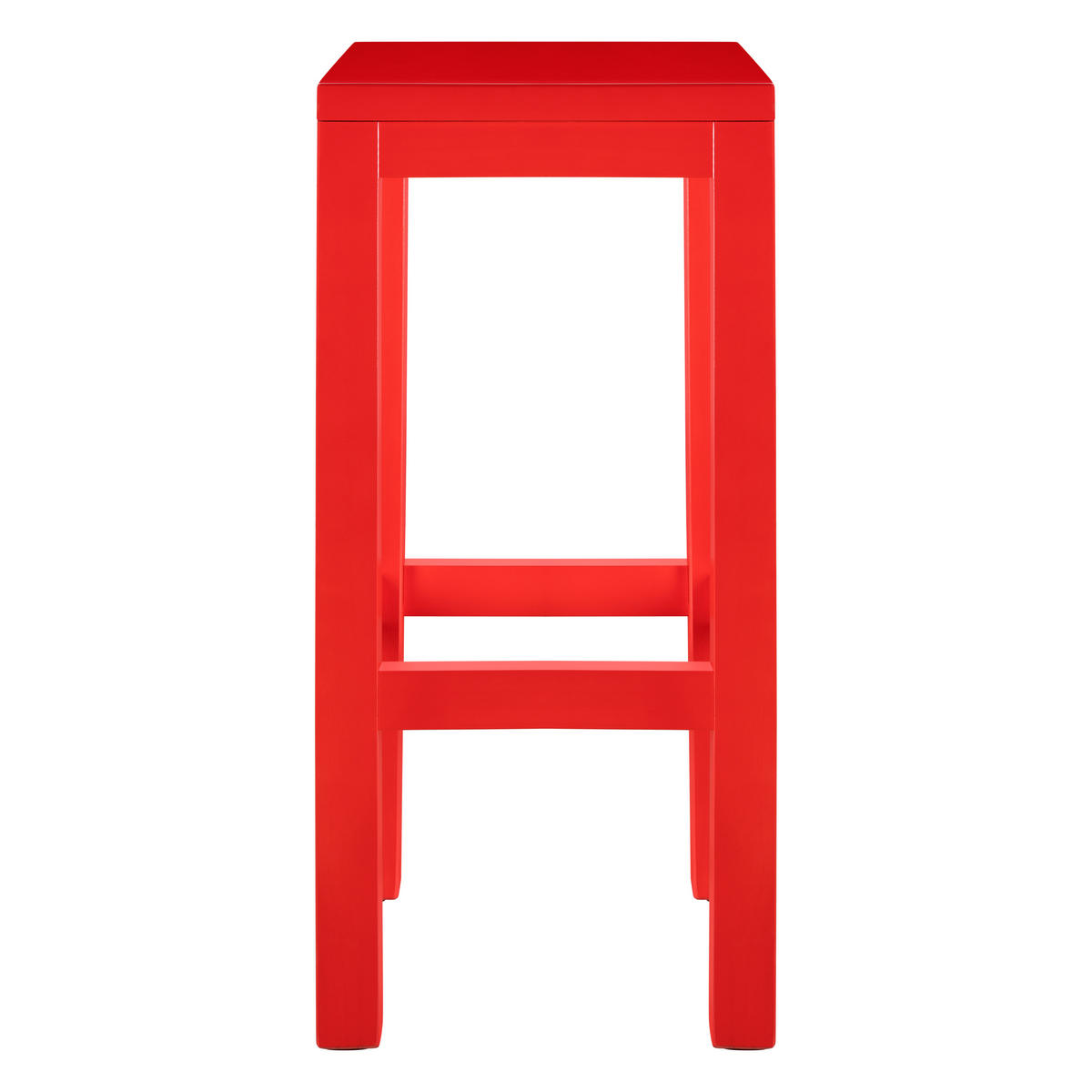 HOCKER aus massiver Kiefer, 75 cm hoch, flammenrot lackiert AXEL - Rot, Holz (33/75/33cm) - RNT By Really Nice Things