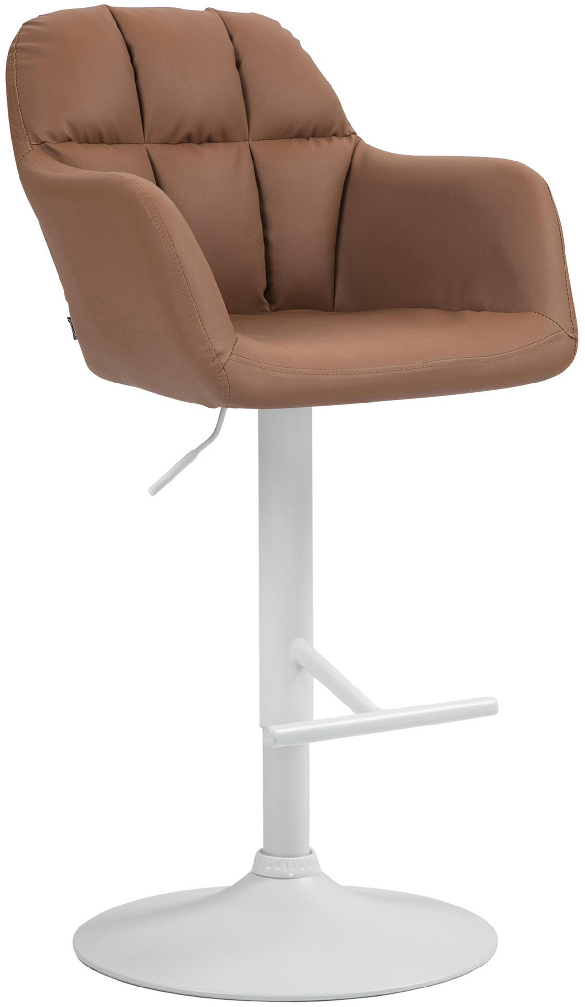 BARHOCKER Nardo Kunstleder weiß hellbraun - Braun/Weiß, Kunststoff/Metall (57/118/59cm) - TPFLiving