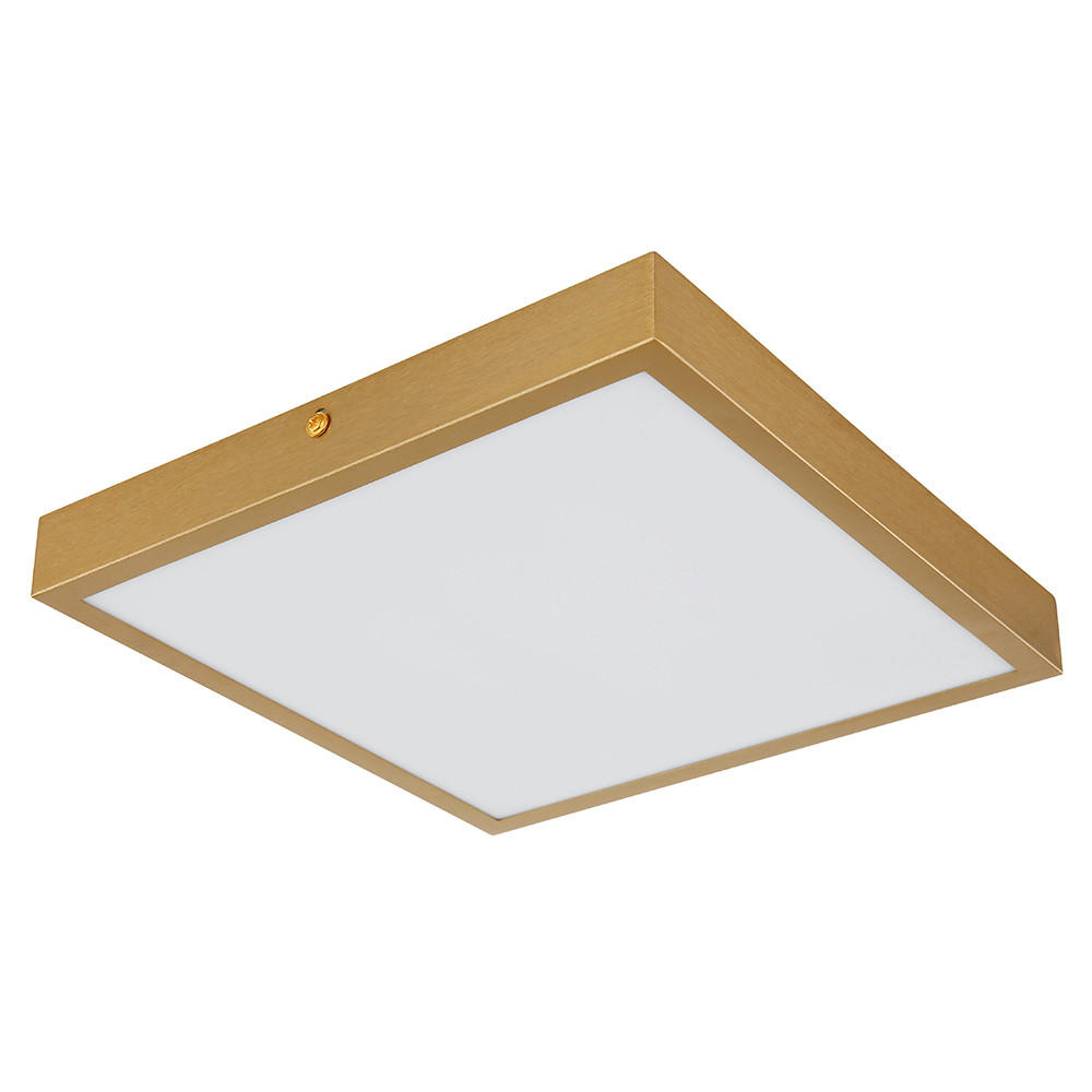 LED DECKENLEUCHTE Metall Messing Opal - Messingfarben, Metall (25/25/3cm) - Globo Lighting