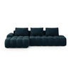 AUSKLAPPBARES-ECKSOFA links mit Container Linz aus Samt petrol 3 Sitzplätze - Petrol, Textil (142/275cm) - Cosmopolitan Design
