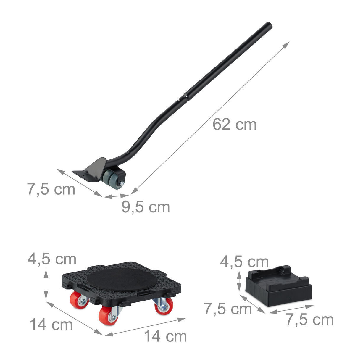 ZDVIHÁK nábytku - viacfarebná, kov/plast (62/9.5/7.5cm) - Relaxdays