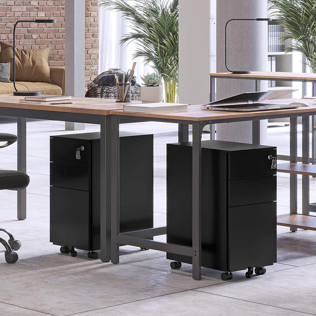 Thumbnail - Hansiro Rollcontainer, Schwarz, Metall, 45x60x30 cm, Arbeitszimmer, Container