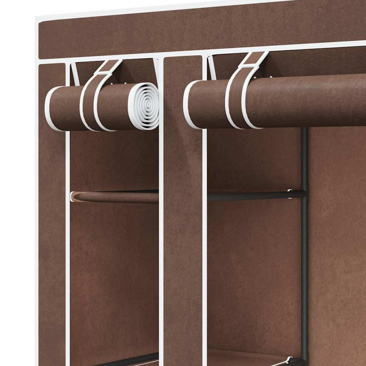 STOFFSCHRANK mit 11 Fächern, 3 Rolltüren 45/150/176 cm Braun - Braun, Holz/Textil (150/176/45cm) - vidaXL