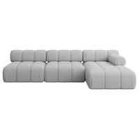 ECKSOFA modulares Sofa Razon-L2 - 285x160x70 cm Hellgrau Bouclé - Hellgrau, Holzwerkstoff/Textil (285/160cm) - ALTDECOR