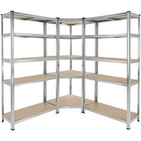SCHWERLASTREGALSYSTEM Gustav,variable Montage im Stecksystem,silber - Silberfarben, Metall (165/180/165cm) - tectake