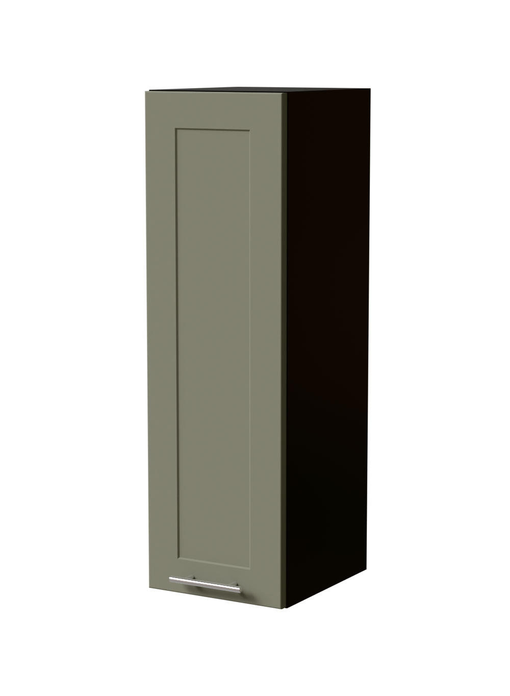 HÄNGESCHRANK Oslo W4/30 Schwarz / Reed Green Matt 30 / 32,5 / 96cm - Schwarz/Grün, Holz/Holzwerkstoff (30/96/32.5cm) - Feldmann-Wohnen